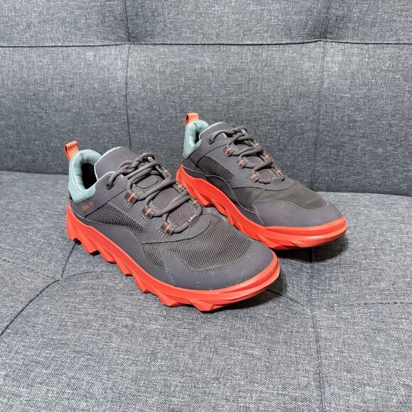 Ecco Shoes - Ecco Show Women US 8-8.5 Gray Orange MX Low GTX Hiking Trail Outdoors Sneaker